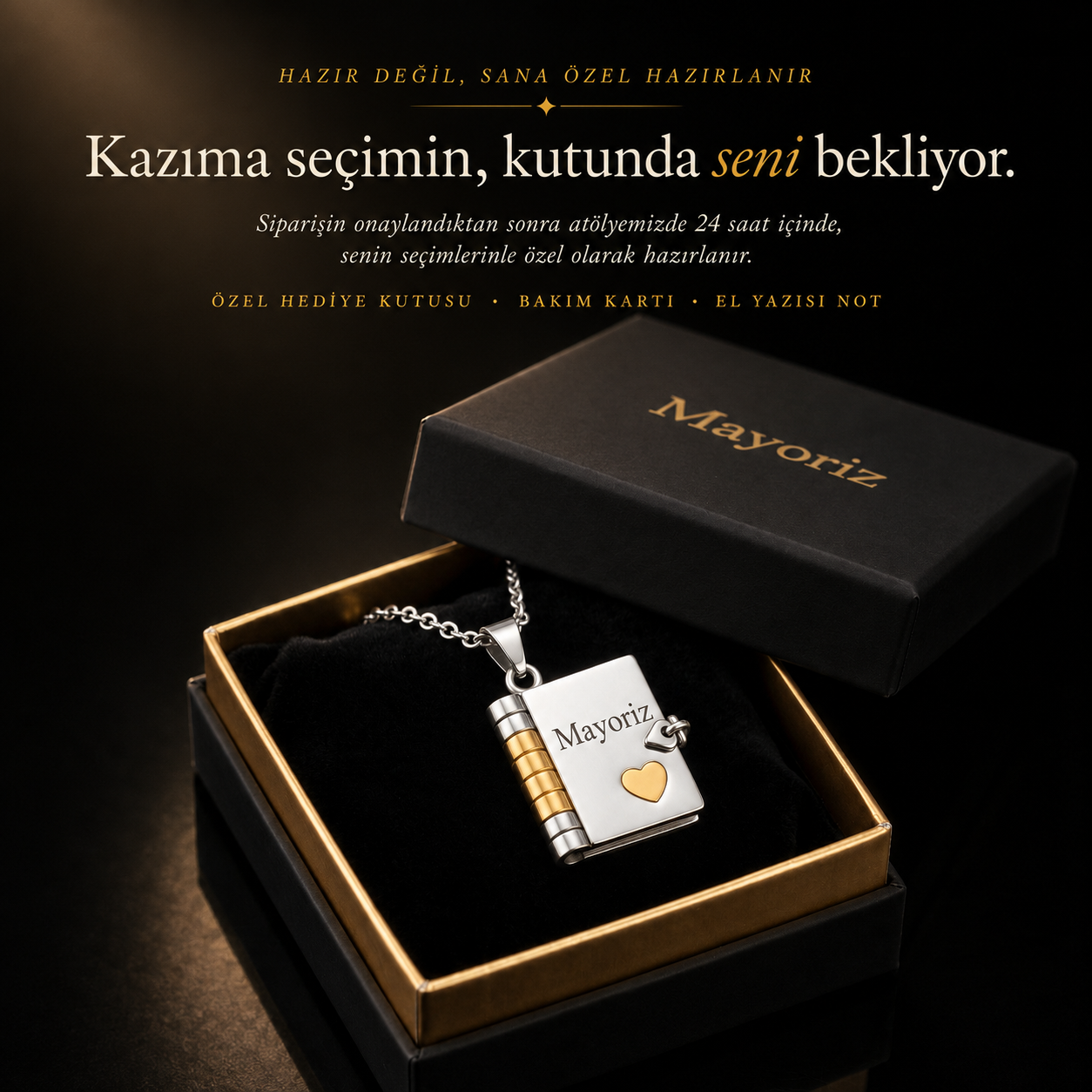 Mayoriz™ Özelleştirilebilir Anı Kitabı Kolye